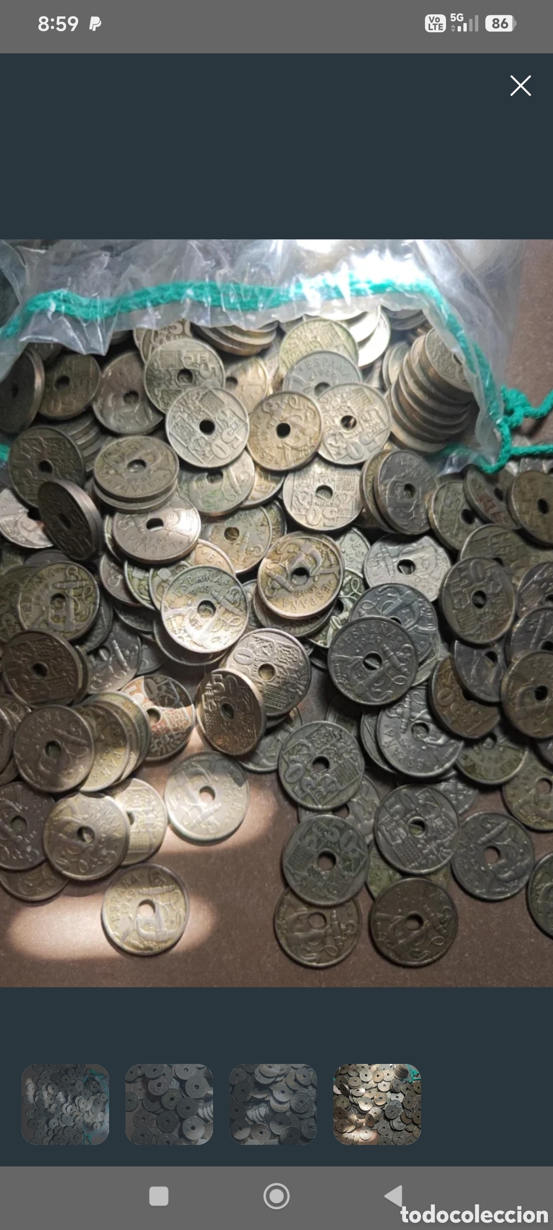 Monedas Franco: 200 monedas de 0,50 cm del agujero a&ntilde;o 49 y 63