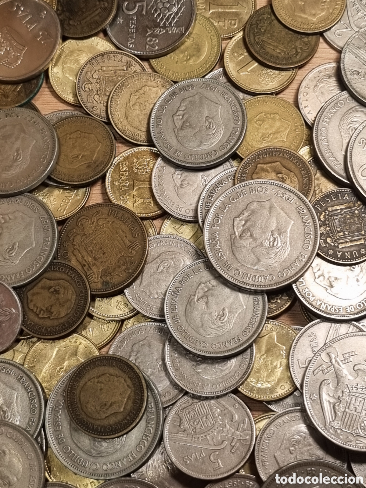 Monedas Franco: Lote monedas Espa&ntilde;a, la mayor&iacute;a de Franco. 600 gramos