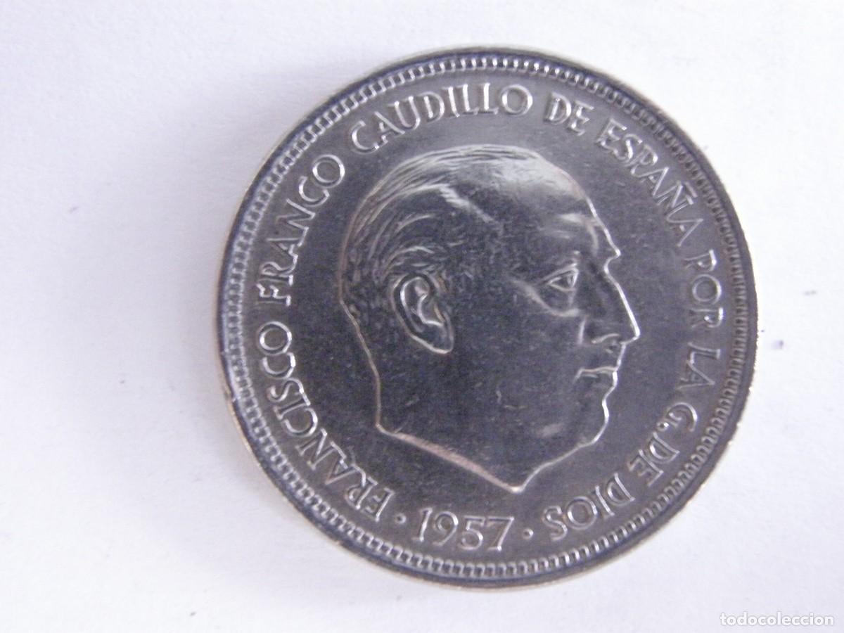 Monedas Franco: Espa&ntilde;a &ndash; 50 Pesetas 1957*58, Franco - Caudillo - Cupron&iacute;quel - KM#788