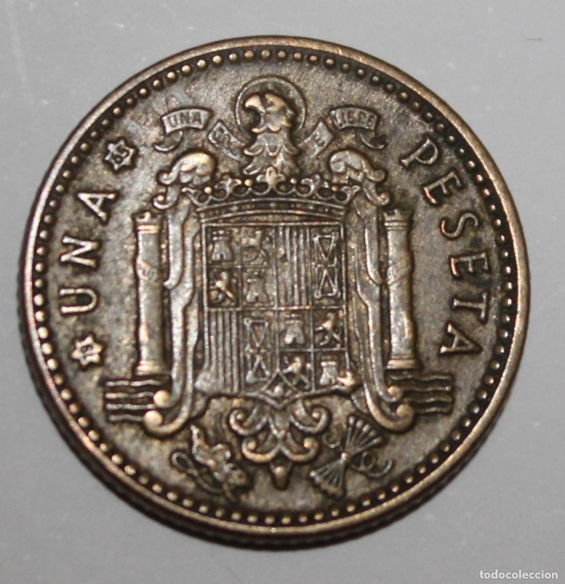 M&uuml;nzen unter Franco: MONEDA DE 1 PESETA 1963 ESTRELLA 65 (FOTO)
