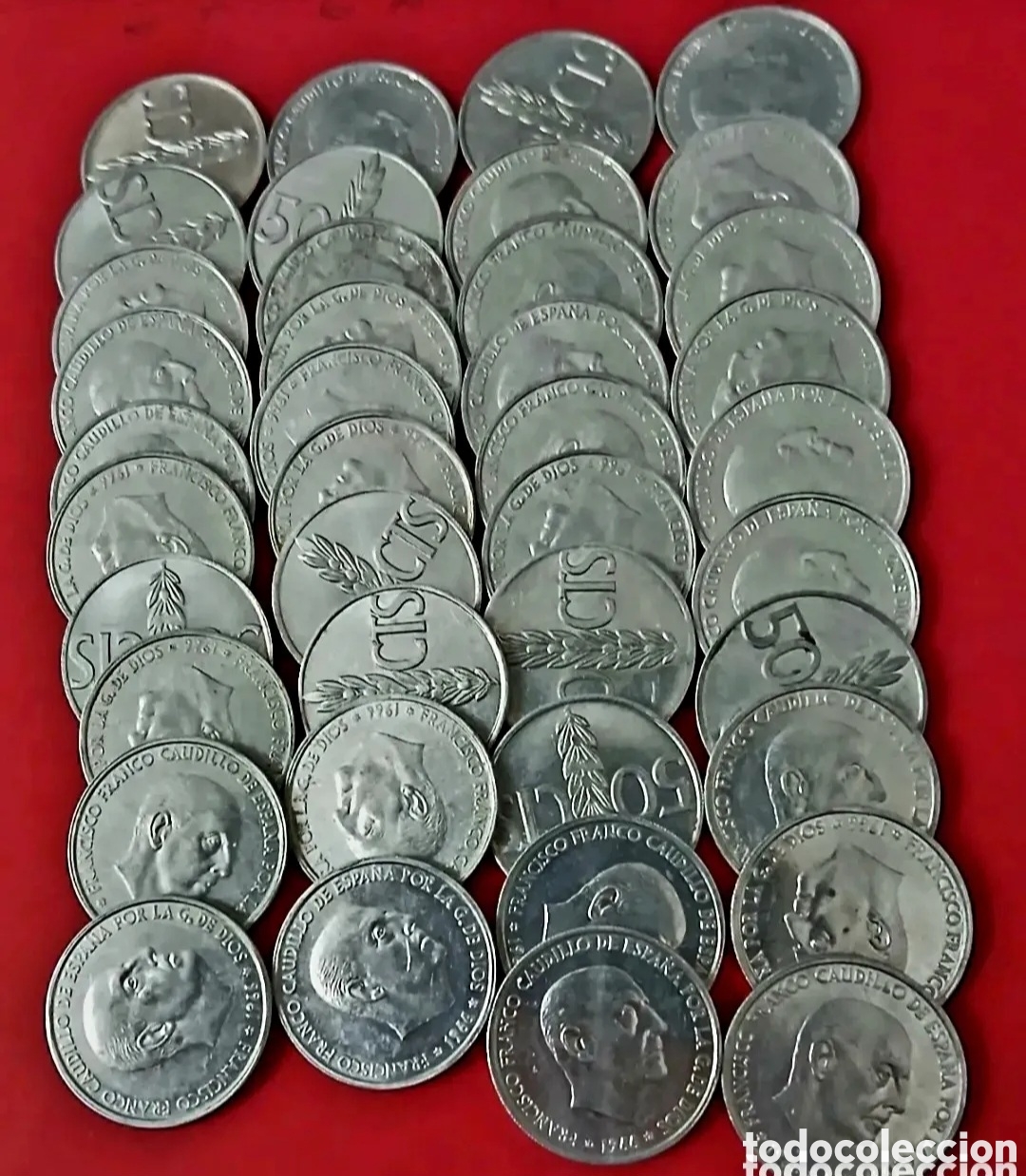 M&uuml;nzen unter Franco: 40 MONEDAS FRANCO 50 CTMS 1966 CUATRO ESTRELLAS DIFERENTES S/C