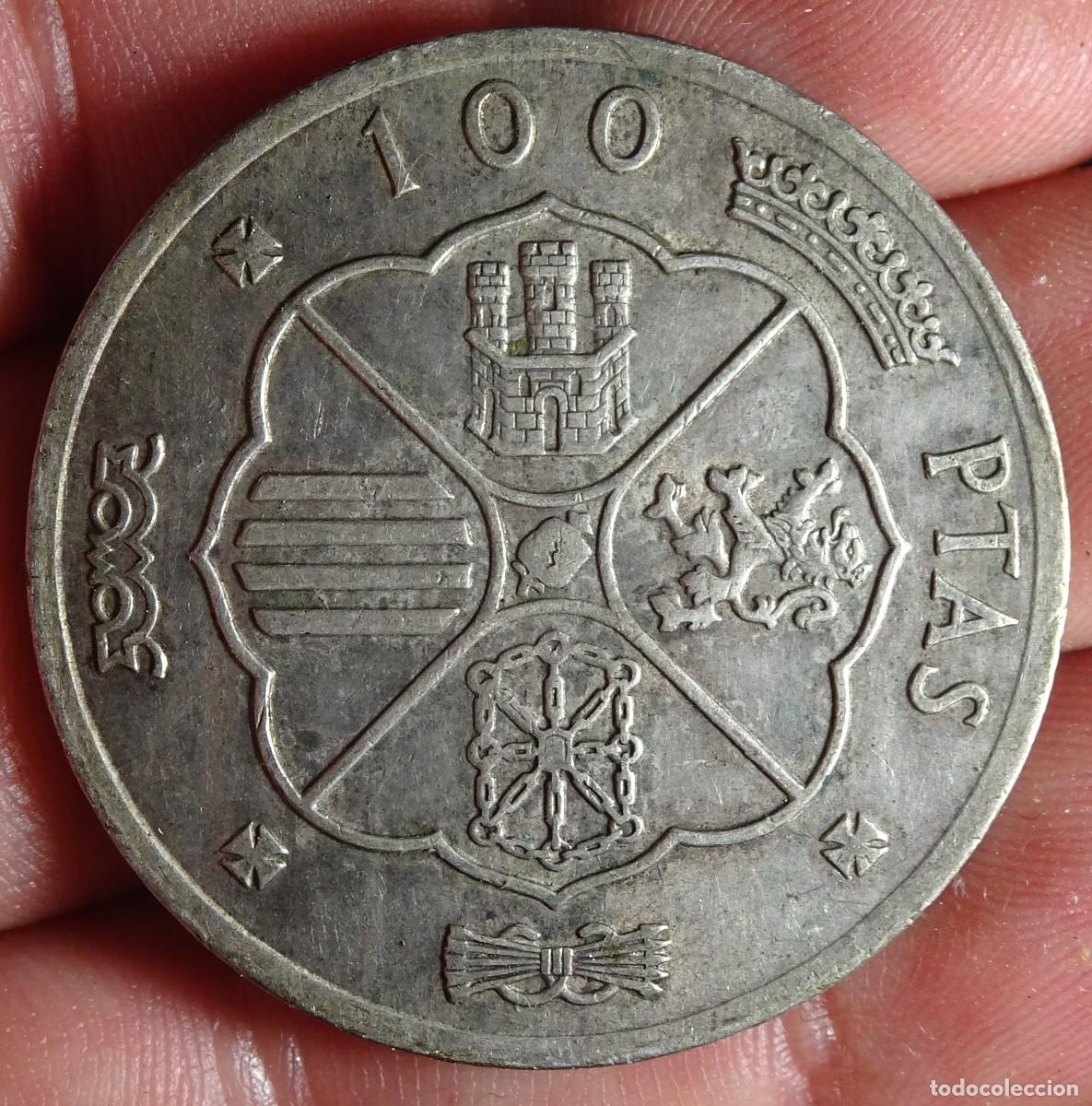M&uuml;nzen unter Franco: ANTIGUA MONEDA 100 PESETAS 1966, PLATA ,VER FOTOS