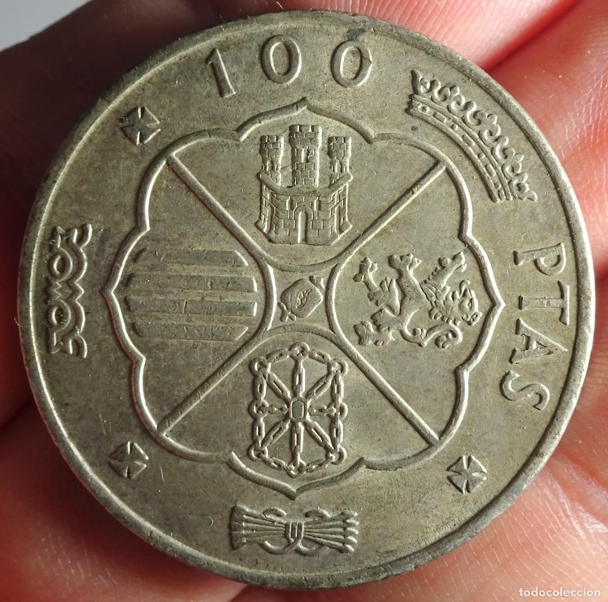 M&uuml;nzen unter Franco: ANTIGUA MONEDA 100 PESETAS 1966, PLATA ,VER FOTOS
