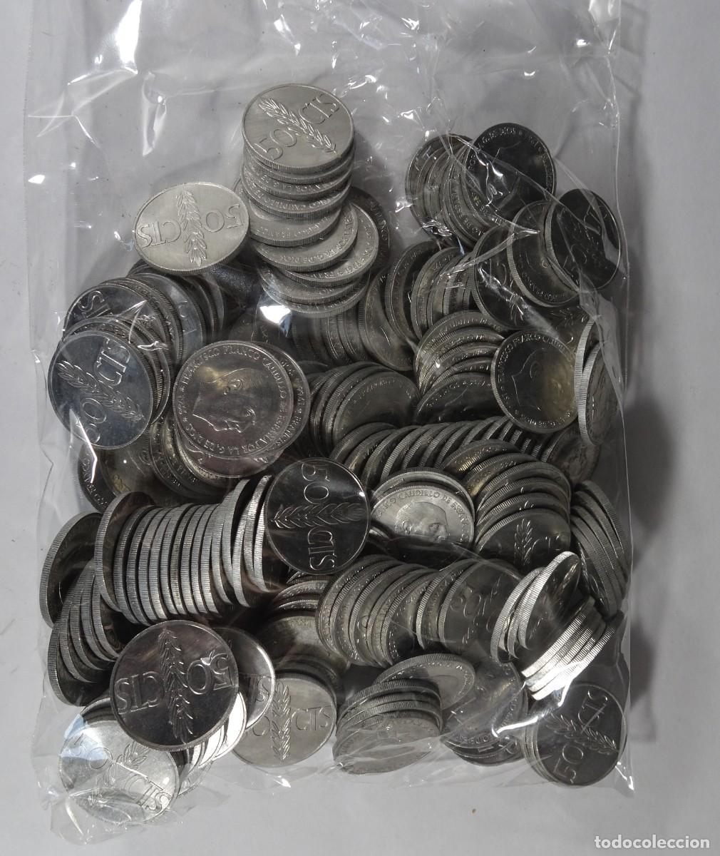 M&uuml;nzen unter Franco: LOTE 180 MONEDAS 50 C&Eacute;NTIMOS ALUMINIO FRANCO 1966 VARIAS ESTRELLAS ,VER FOTOS