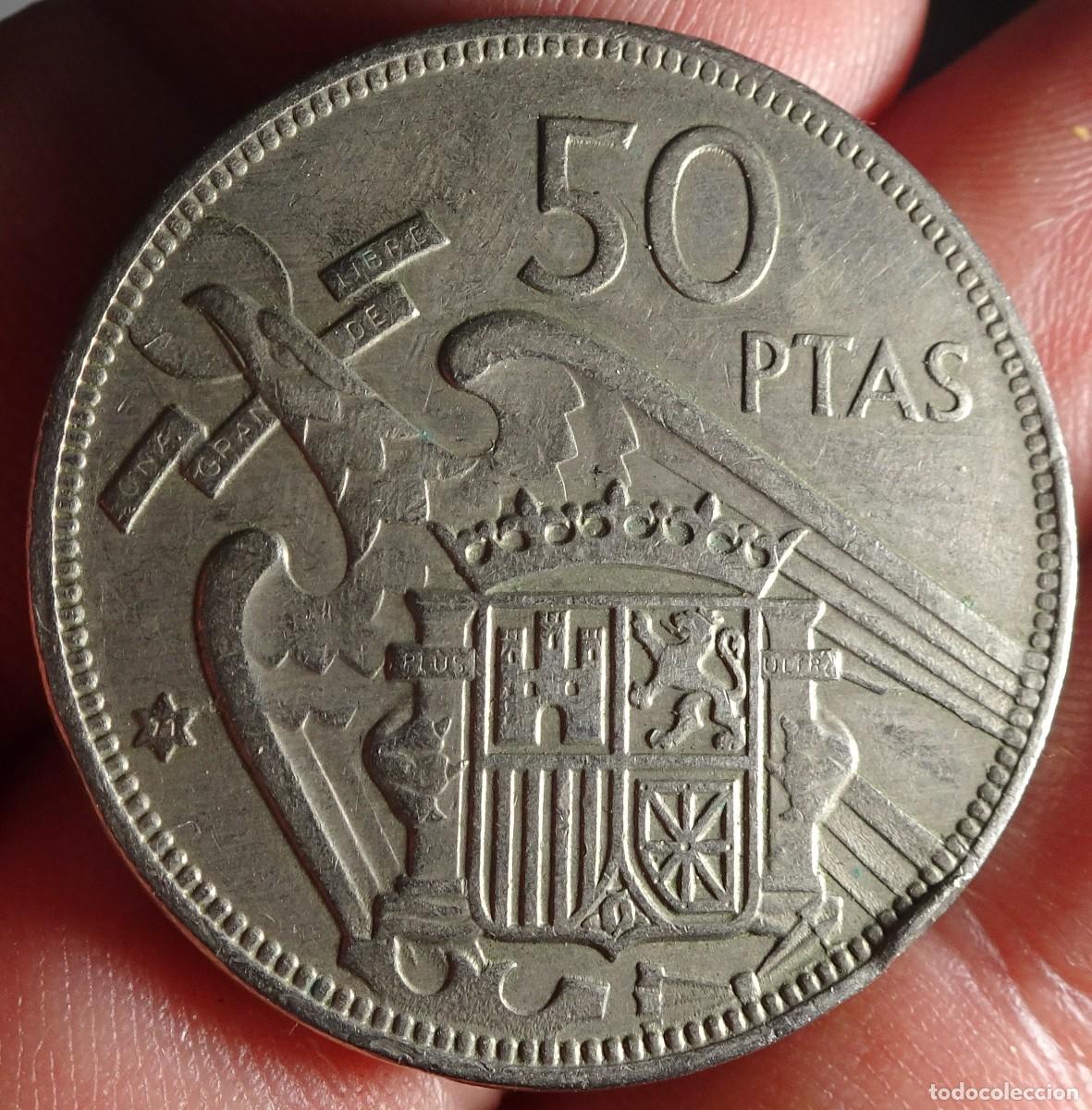 M&uuml;nzen unter Franco: MONEDA 50 PESETAS 1957 ESTRELLA 71 ,VER FOTOS