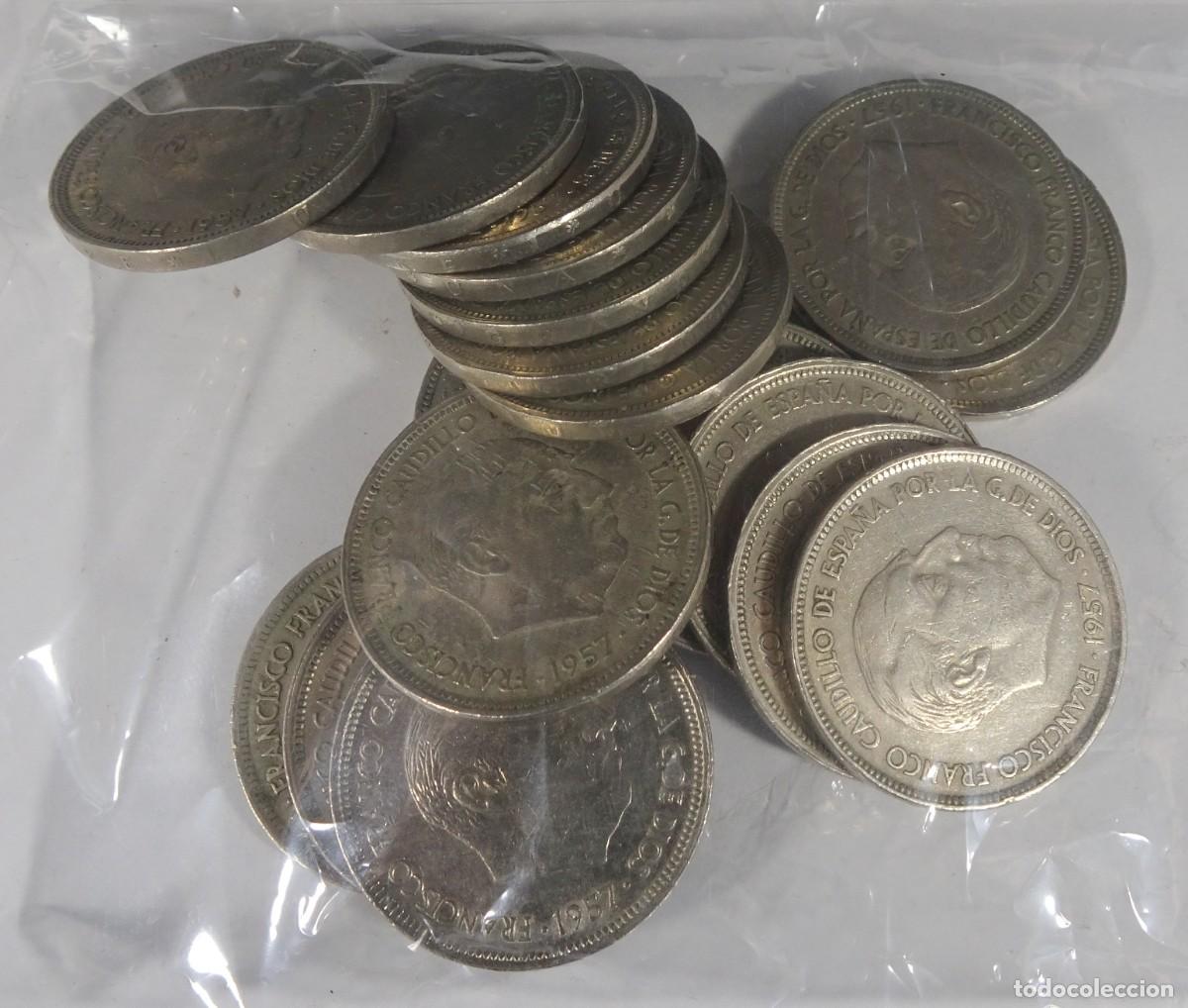M&uuml;nzen unter Franco: LOTE DE 18 MONEDAS 50 PESETAS 1957 , ESTRELLAS 58-59-60 ,VER FOTOS