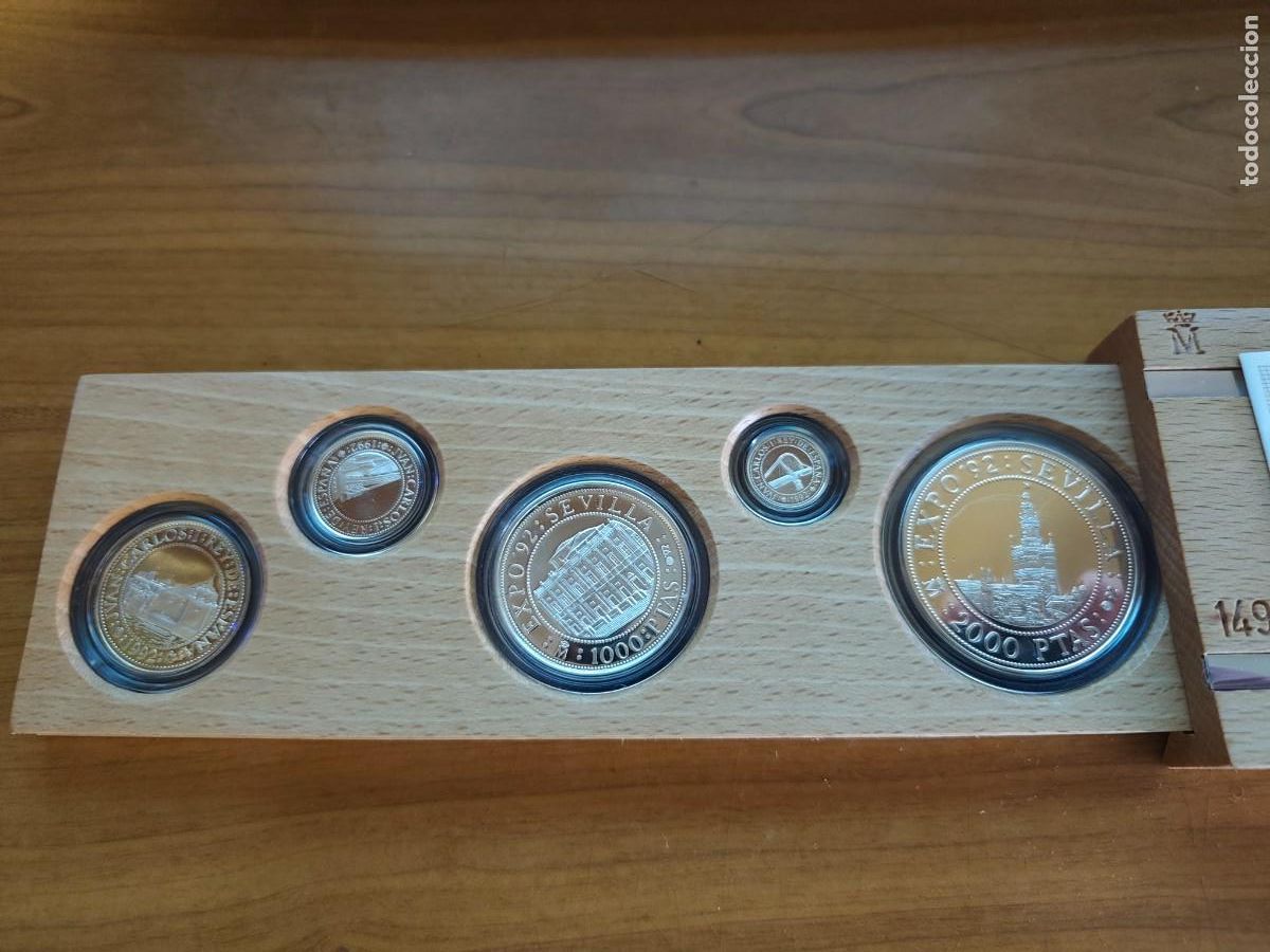 Monedas Franco: V CENTENARIO 1992 - SERIE IV - JUEGO DE 5 MONEDAS DE PLATA. ESTUCHE, CAJA Y CERTIFICADO