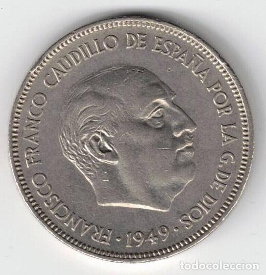 Monedas Franco: ESPA&Ntilde;A MONEDA 5 PESETAS FRANCO 1949 * 19 * 49