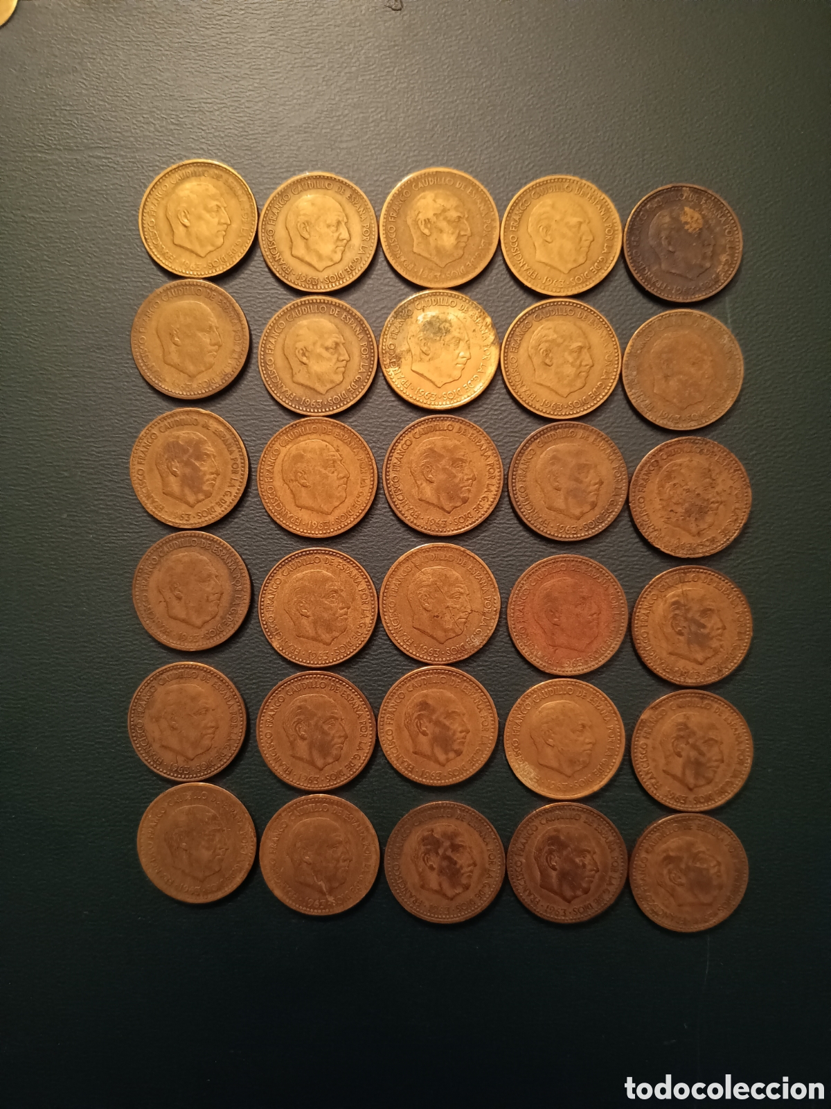 M&uuml;nzen unter Franco: LOTE DE 30 PESETAS DE 1 PESETA DE 1963