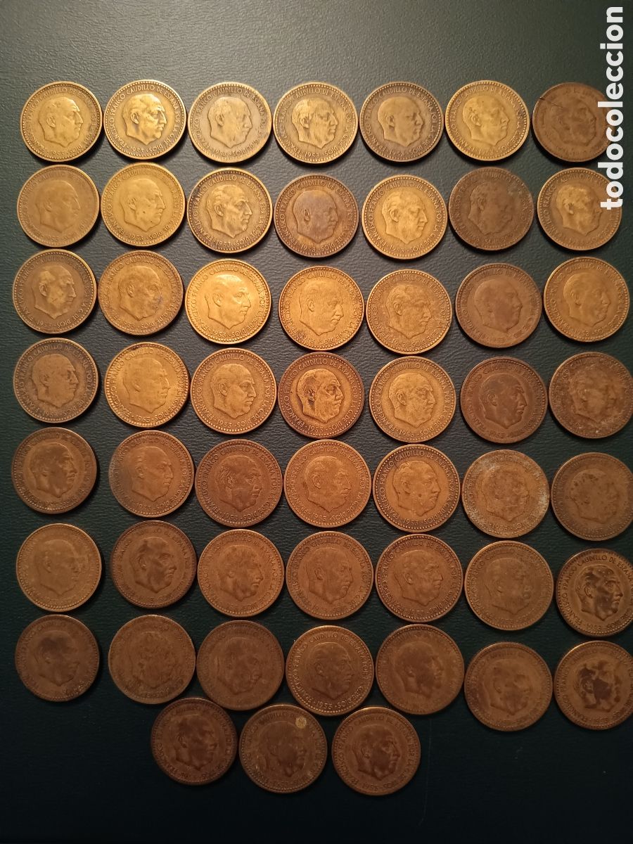 M&uuml;nzen unter Franco: LOTE DE 52 PESETAS DE 1 PESETA DE 1953
