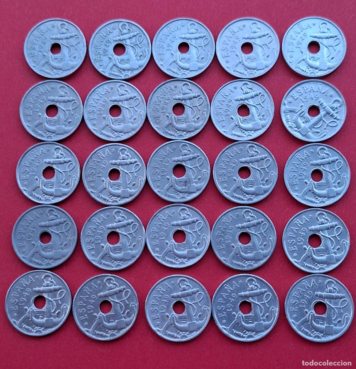 Monedas Franco: 25 monedas de 50 cts. 1949 *62