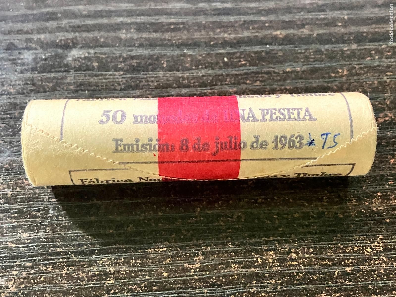 Monedas Franco: Cartucho 50 monedas 1 peseta Franco 1966 *75