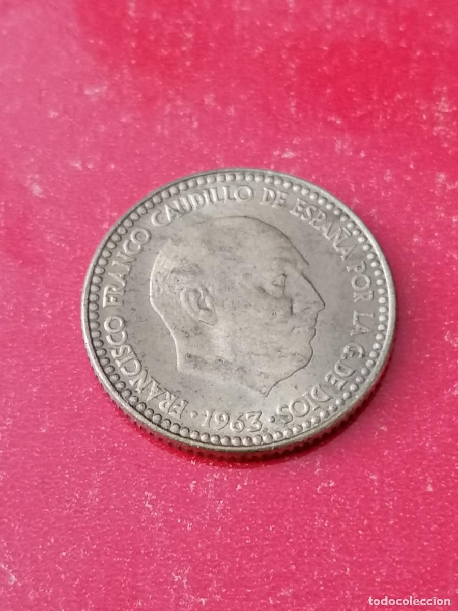 Monedas Franco: Moneda 1 peseta , Espa&ntilde;a, 1963, estrella 66, sin circular-