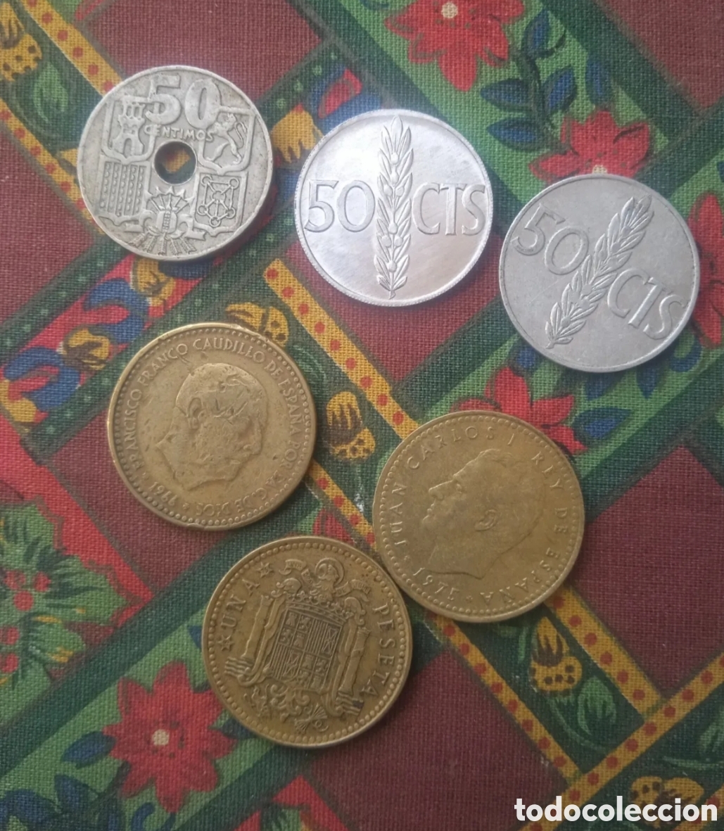 M&uuml;nzen unter Franco: 6 Monedas Espa&ntilde;a Franco y Juan Carlos