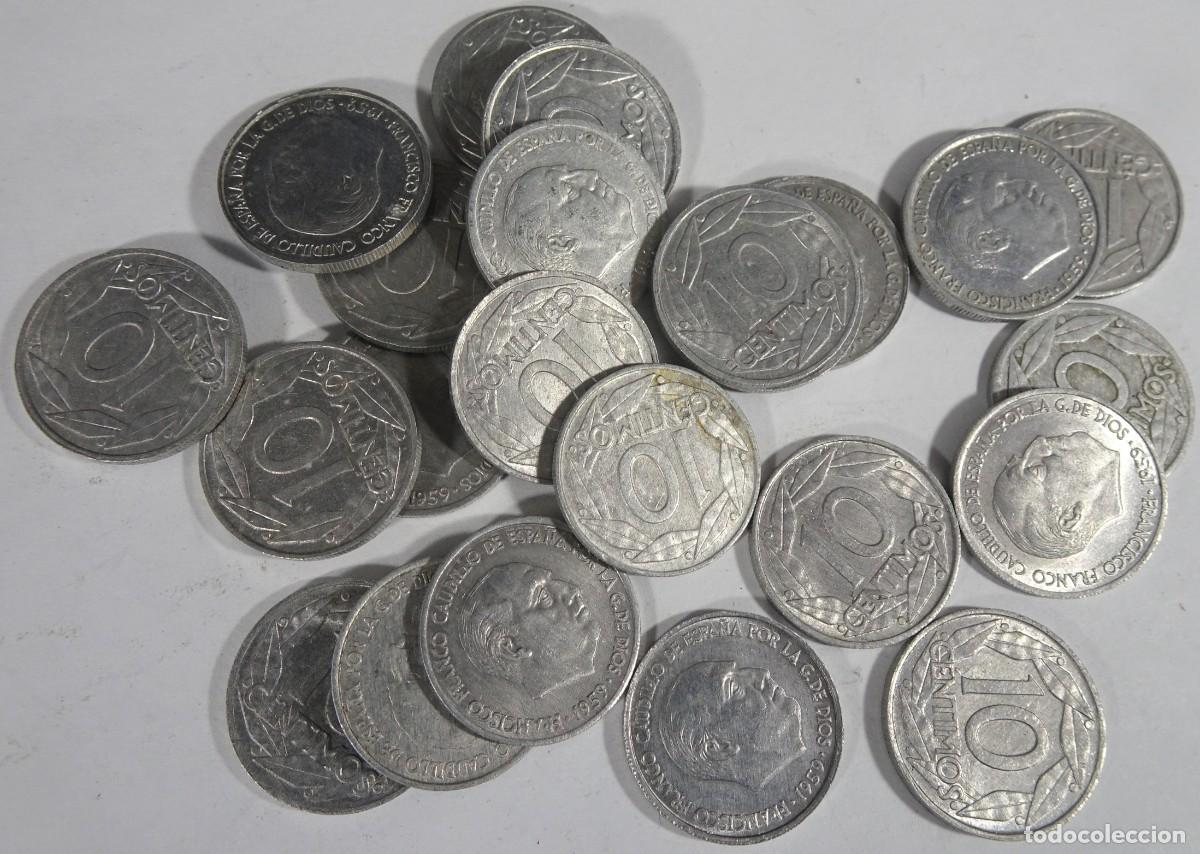 M&uuml;nzen unter Franco: LOTE DE 23 MONEDAS 10 C&Eacute;NTIMOS 1959 ,VER FOTOS