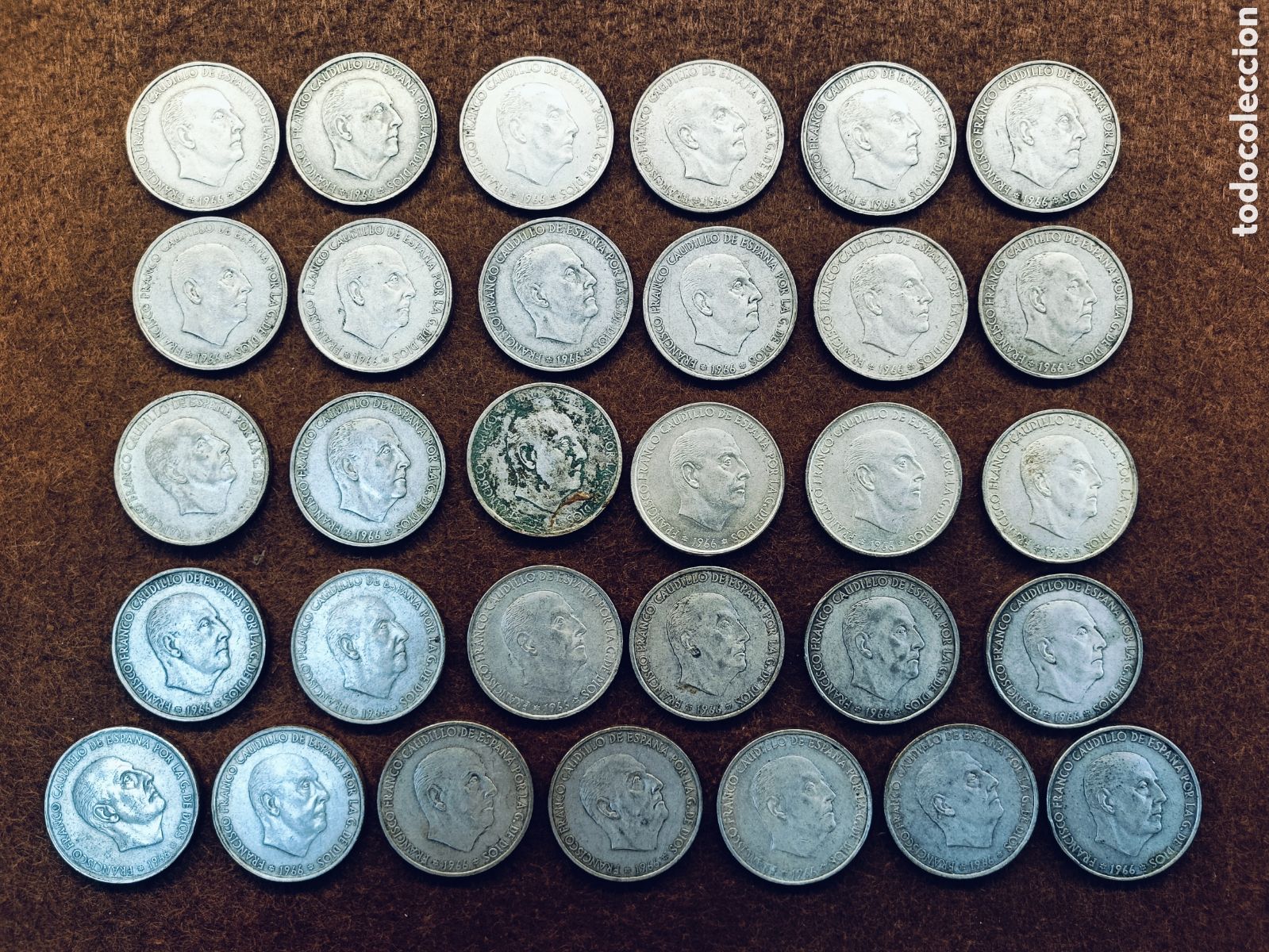 Monedas Franco: GRAN LOTE DE 31 MONEDAS DE PLATA 100 PESETAS . FRANCO