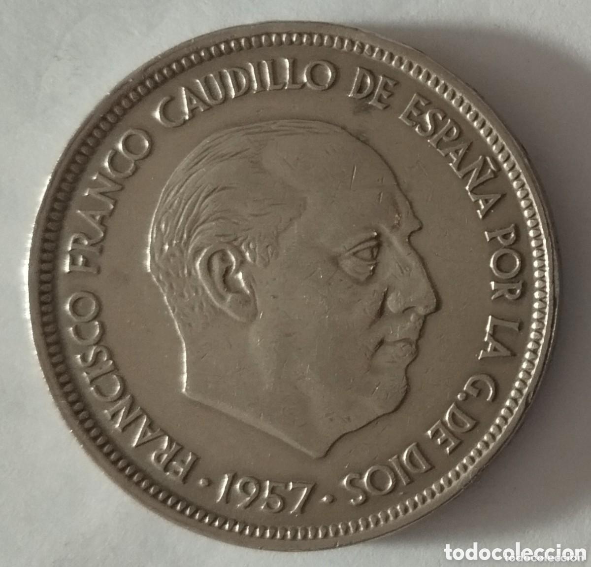 M&uuml;nzen unter Franco: MONEDA DE 50 PESETAS FRANCO 1957 ESTRELLA 71 (FOTO)