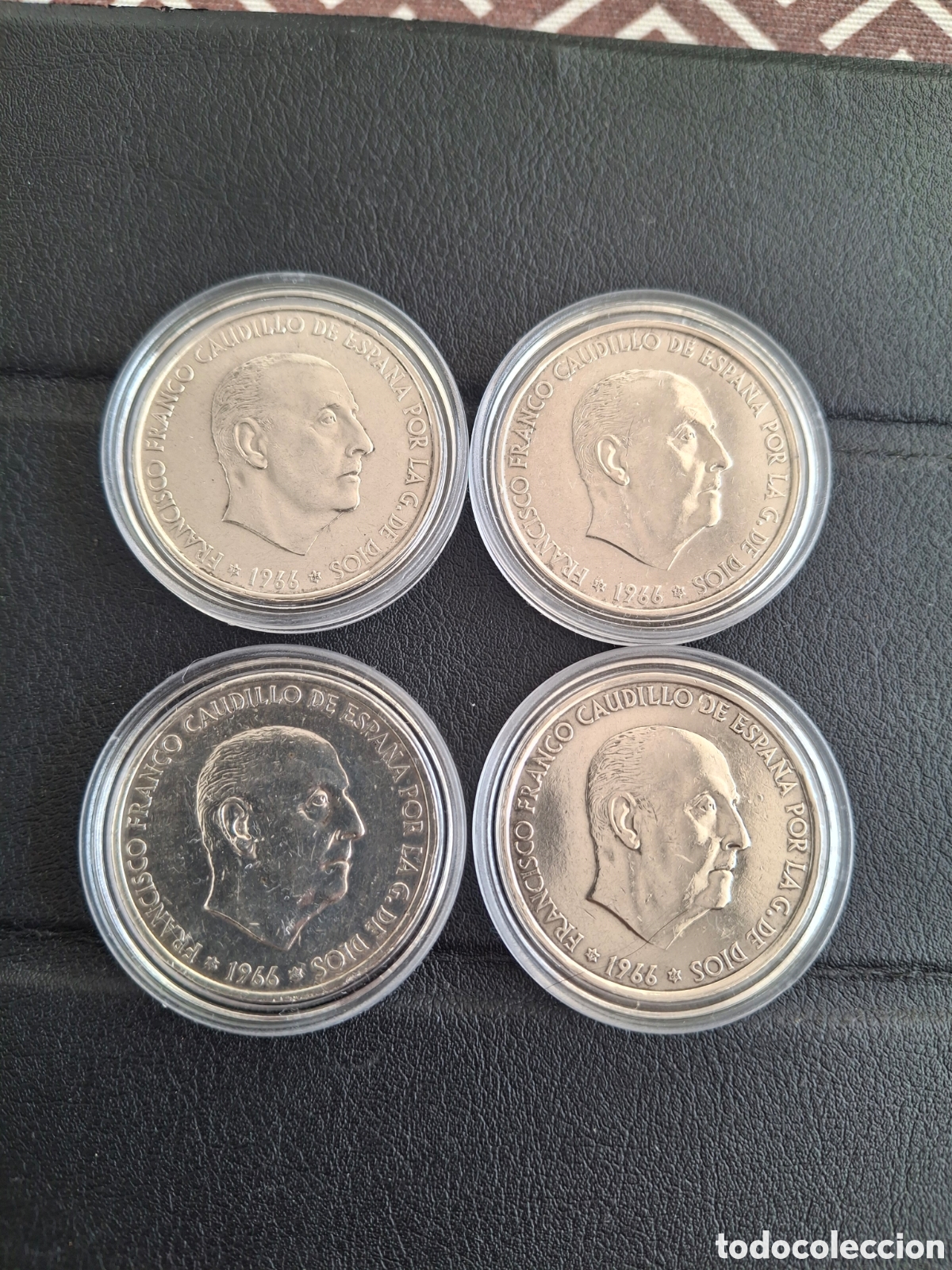 Monedas Franco: 4 monedas de plata 1966