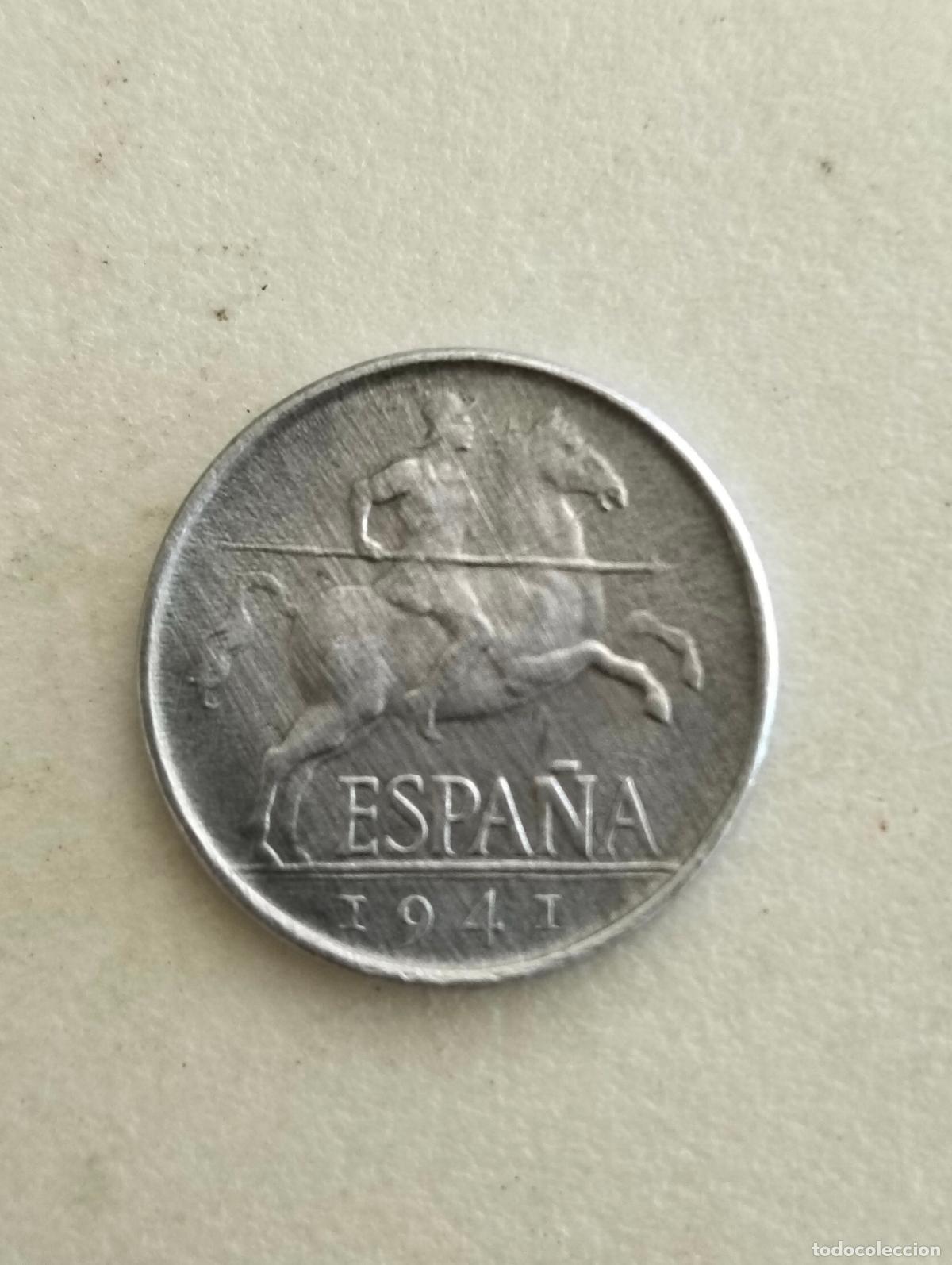 M&uuml;nzen unter Franco: MONEDA CINCO CENTIMOS 1941, JINETE IBERO, PLUS, ALUMINIO
