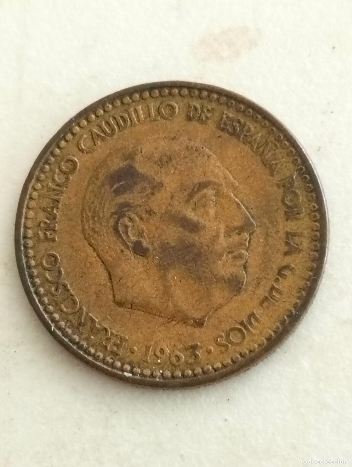 M&uuml;nzen unter Franco: MONEDA UNA PESETA 1963, ESTRELLA 19-65, FRANCISCO FRANCO