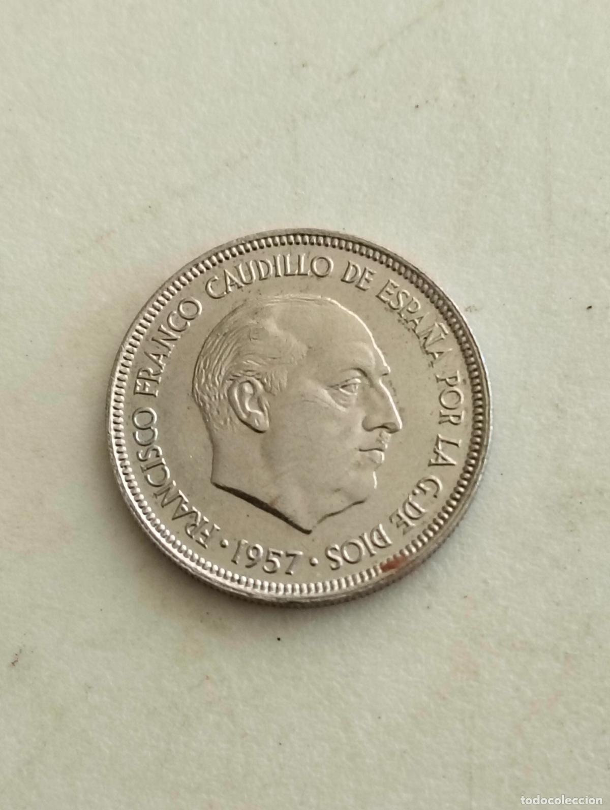 M&uuml;nzen unter Franco: MONEDA 5 PESETAS 1957, ESTRELLA 75, FRANCISCO FRANCO