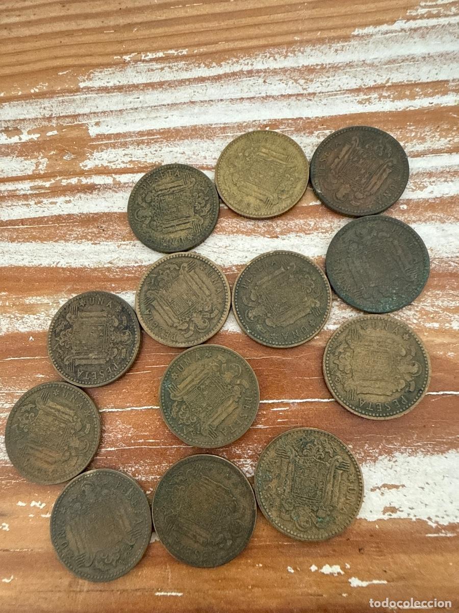 Monedas Franco: Trece monedas de peseta de 1947 - Foto 2