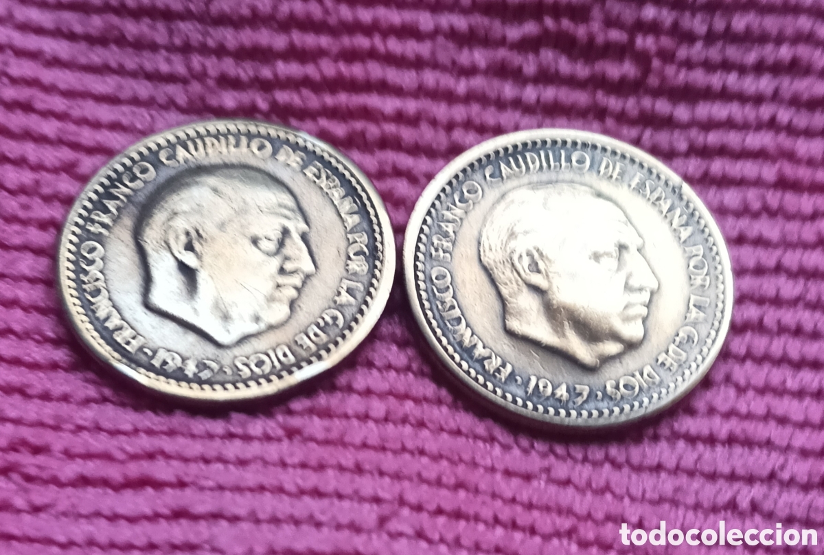 Monedas Franco: 1:Peseta de franco 1947 *50/56*