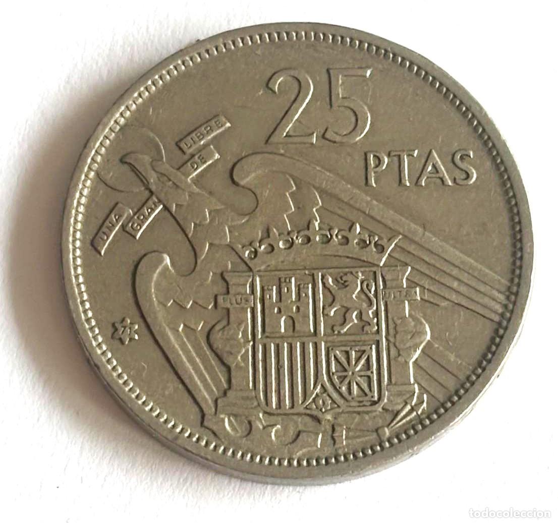 Moedas Franco: MONEDA DE 25 PESETAS 1957 ESTRELLA 71 (FOTO)