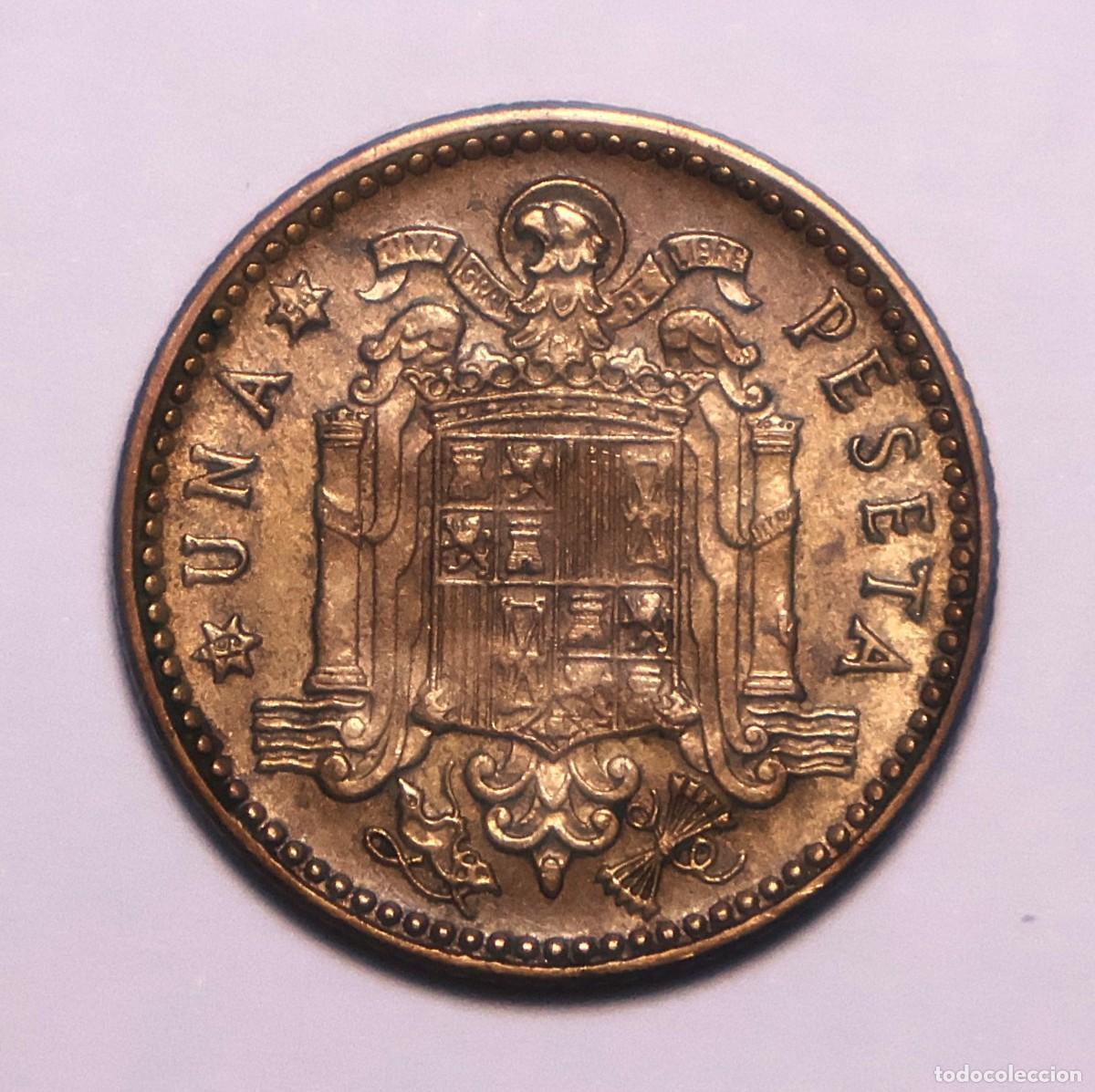 Monedas Franco: MONEDA DE UNA PESETA FRANCO 1947 ESTRELLA 54