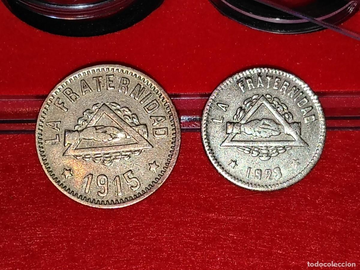 Monedas Franco: 1 PTS 1915 BARCELONA LA FRATERNIDAD + 25 CTS 1921 BARCELONA LA FRATERNIDAD