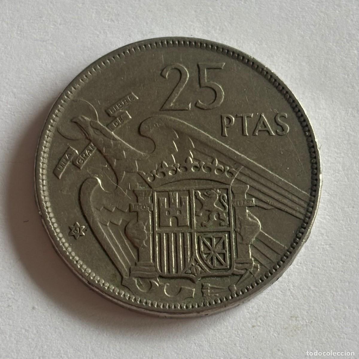 Monedas Franco: MONEDA DE 25 PESETAS FRANCO 1957 ESTRELLA 61 (FOTO)