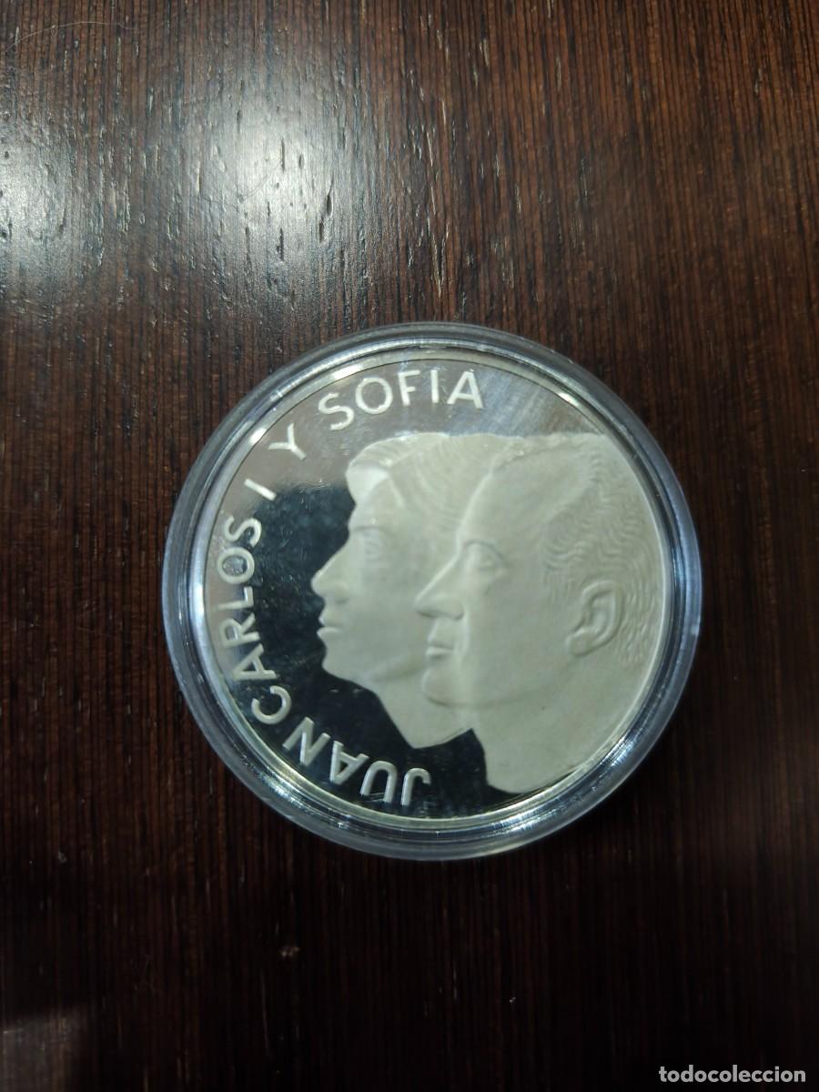 Monedas Franco: MONEDA LINGOTE PLATA PURA 1 ONZA JUAN CARLOS I Y SOFIA. CALIDAD PROOF