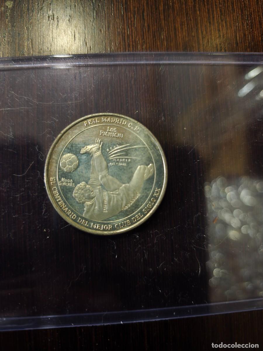 Monedas Franco: 9 MEDALLAS BA&Ntilde;ADAS EN PLATA DEL CENTENARIO DEL REAL MADRID 2002