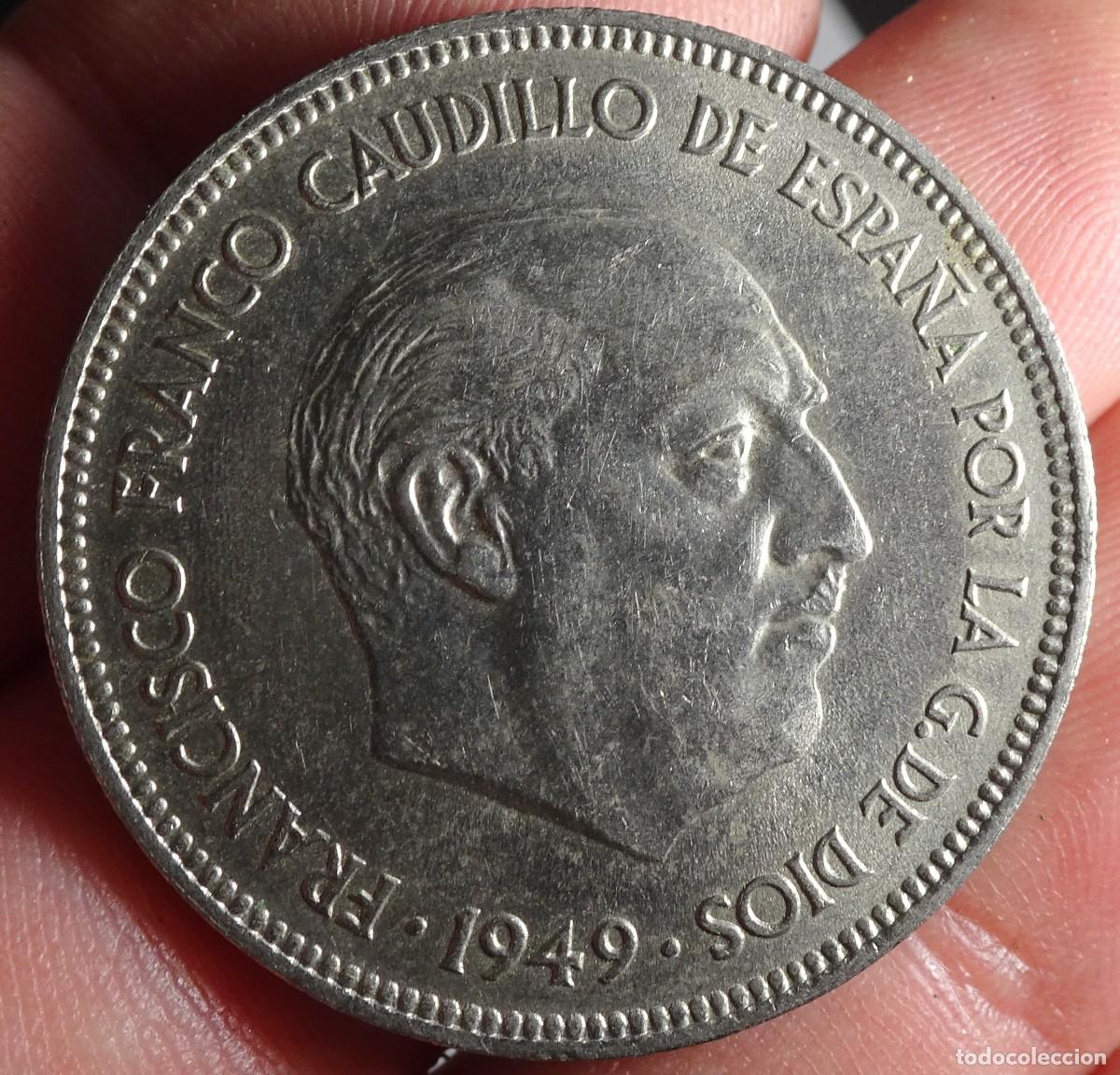 Monedas Franco: ANTIGUA MONEDA 5 PESETAS 1949 ESTRELLA 49, VER FOTOS