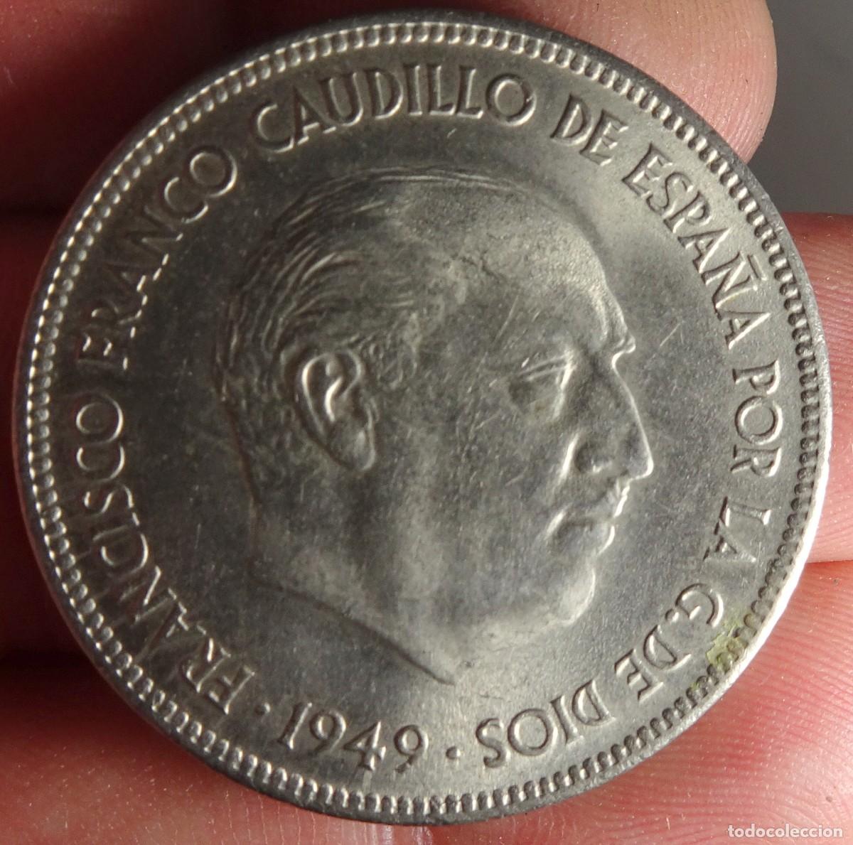 Monedas Franco: ANTIGUA MONEDA DE 5 PESETAS, 1949, ESTRELLA 50, VER FOTOS