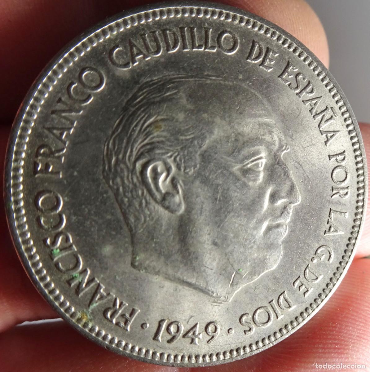 Monedas Franco: ANTIGUA MONEDA DE 5 PESETAS, 1949, ESTRELLA 50, VER FOTOS