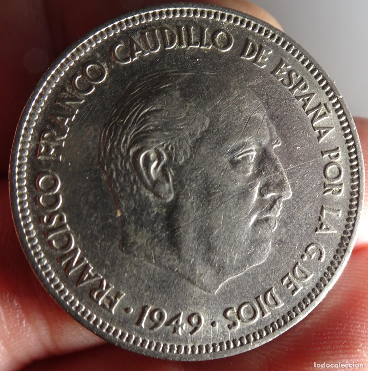 Monedas Franco: ANTIGUA MONEDA DE 5 PESETAS, 1949, ESTRELLA 50, VER FOTOS