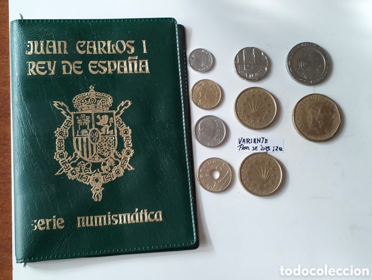Monedas Franco: 1993 Carterita Juan Carlos I con variante. (9 monedas) SC-.