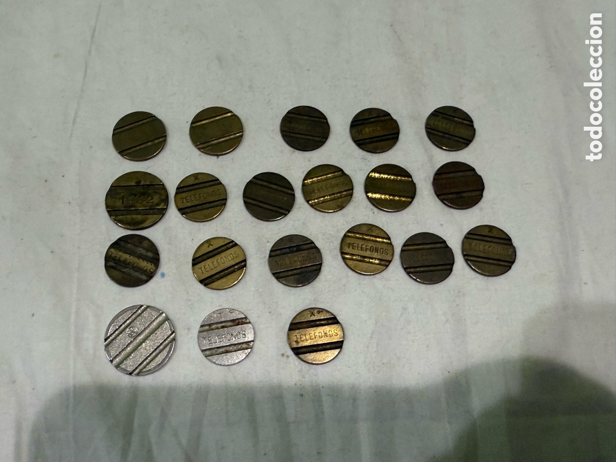 Monedas Franco: Lote de 20 Antiguas Fichas Telef&oacute;nicas Espa&ntilde;olas CTNE &ndash; Tel&eacute;fonos P&uacute;blicos &ndash; A&ntilde;os 60