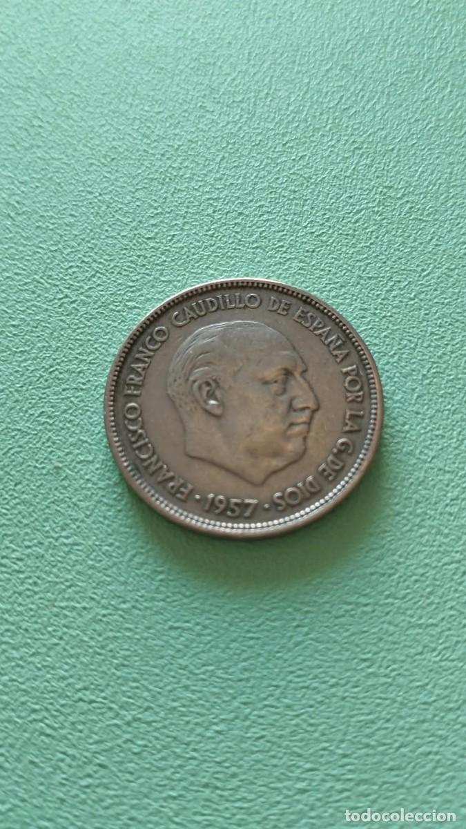 Monedas Franco: Moneda de 25 pesetas de 1957 estrella 61