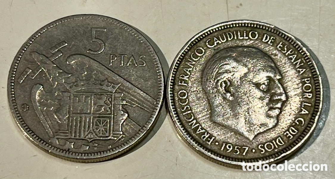 Monedas Franco: Moneda. Espa&ntilde;a. Franco. 5 Pesetas. 1957*61.