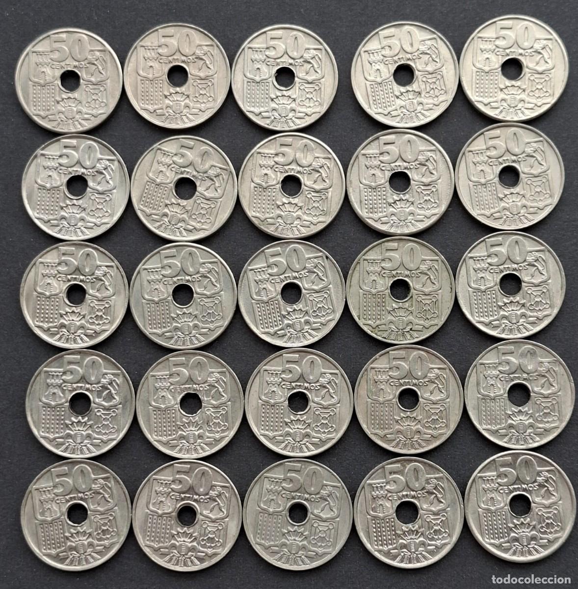 Monedas Franco: 25 monedas de 50 cts. 1963 * 65 - Foto 2