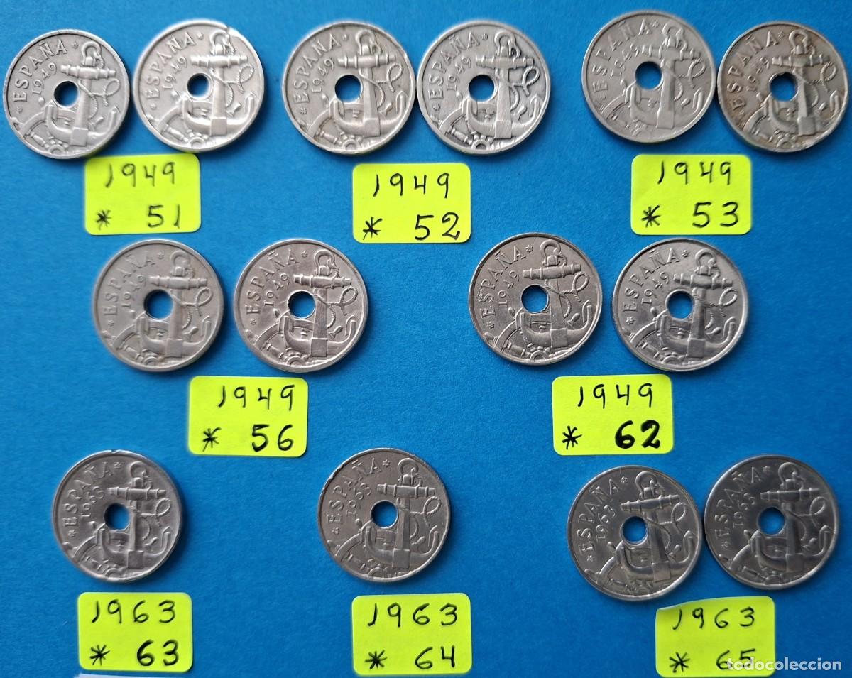Monedas Franco: 14 monedas de 50 cts. 1949 y 1963