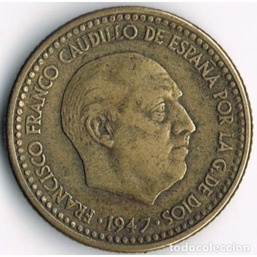 Monedas Franco: 1 peseta de Franco a&ntilde;o 1947 *53