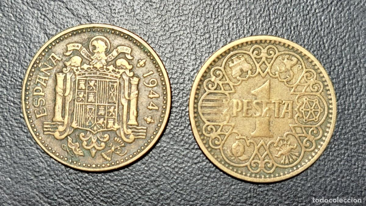 Monedas Franco: Una peseta del Estado Espa&ntilde;ol Francisco Franco de 1944