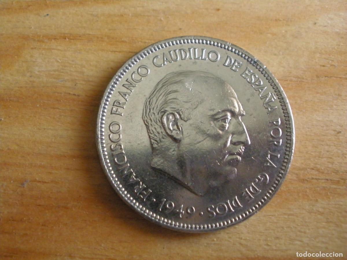 Monedas Franco: 5 PESETAS 1949 ESTRELLA 50 FRANCO NIQUEL KM778 COMUN
