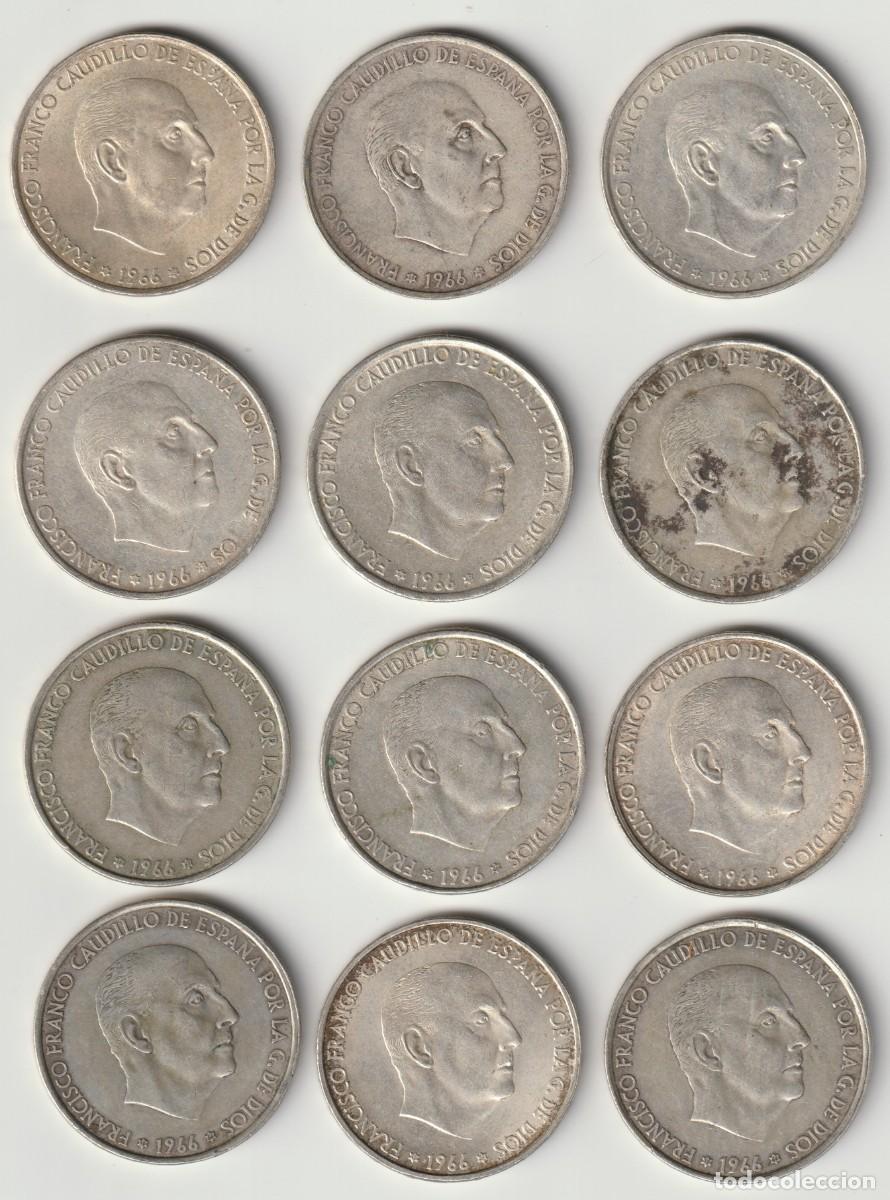Monedas Franco: Espa&ntilde;a. Lote de 12 monedas de 100 Pesetas 1966 Plata 5