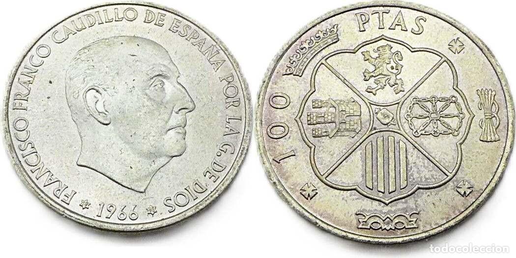 Monedas Franco: ESPA&Ntilde;A 100 PESETAS 1966 *19 - 68