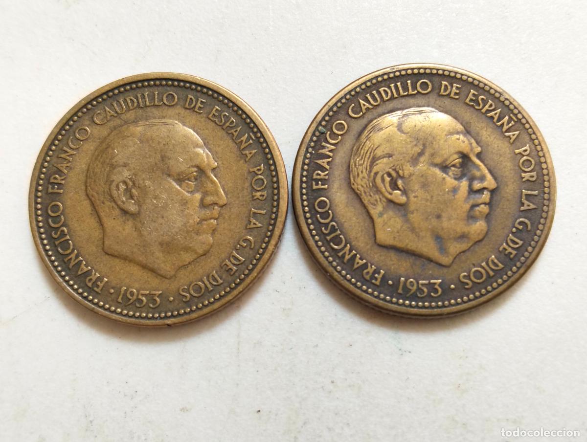 Monedas Franco: LOTE 2 MONEDAS, 2,50 PESETAS AA&Ntilde;O 1953, ESTRELLAS 54-56