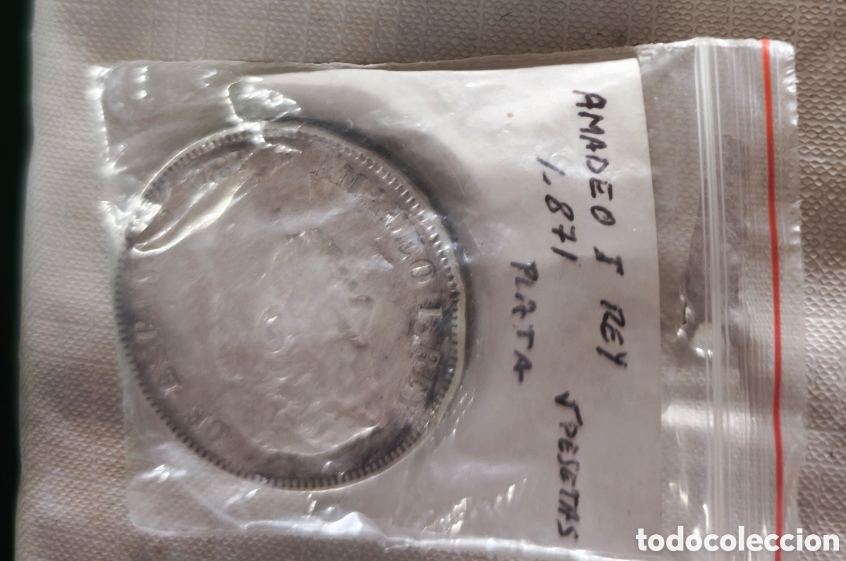 Monedas Franco: Moneda de plata del a&ntilde;o 1871. 5 pesetas